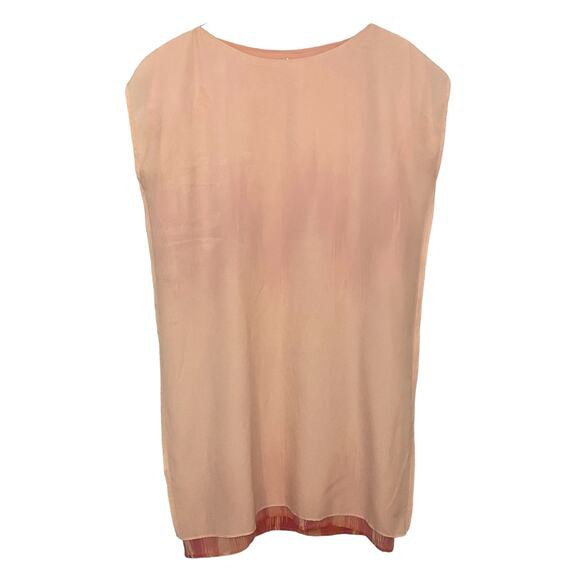 MARIE OLIVER Silk Kimono Mini Dress Small Blush Pink Orange Fuchsia Billowy READ - Picture 7 of 11